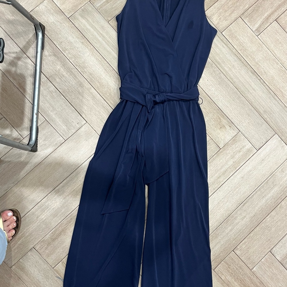 Michael Kors Navy Sleeveless Jumpsuit